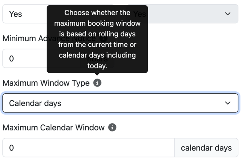 Calendar days - restrict users to same-day bookings